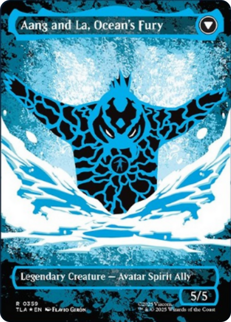 Back face of Aang, Swift Savior // Aang and La, Ocean's Fury - Legendary Creature — Avatar Spirit Ally card