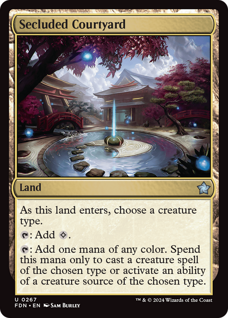 Secluded Courtyard - Uncommon Land card from Foundations