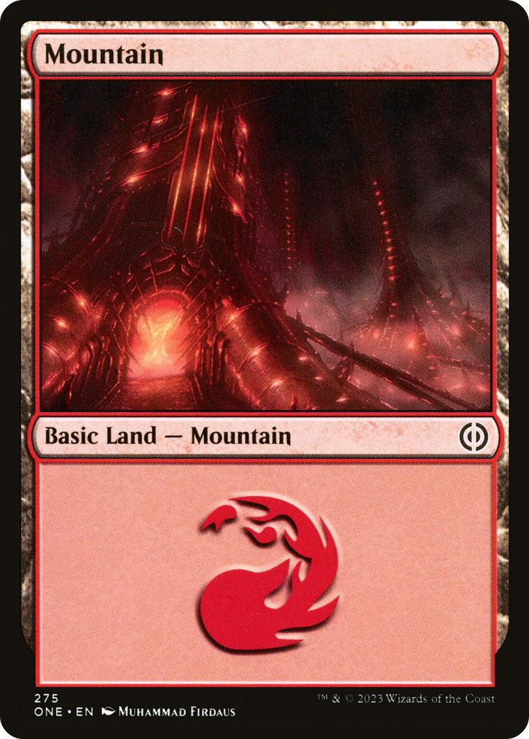 Mountain - Common Basic Land — Mountain card from Phyrexia: All Will Be One