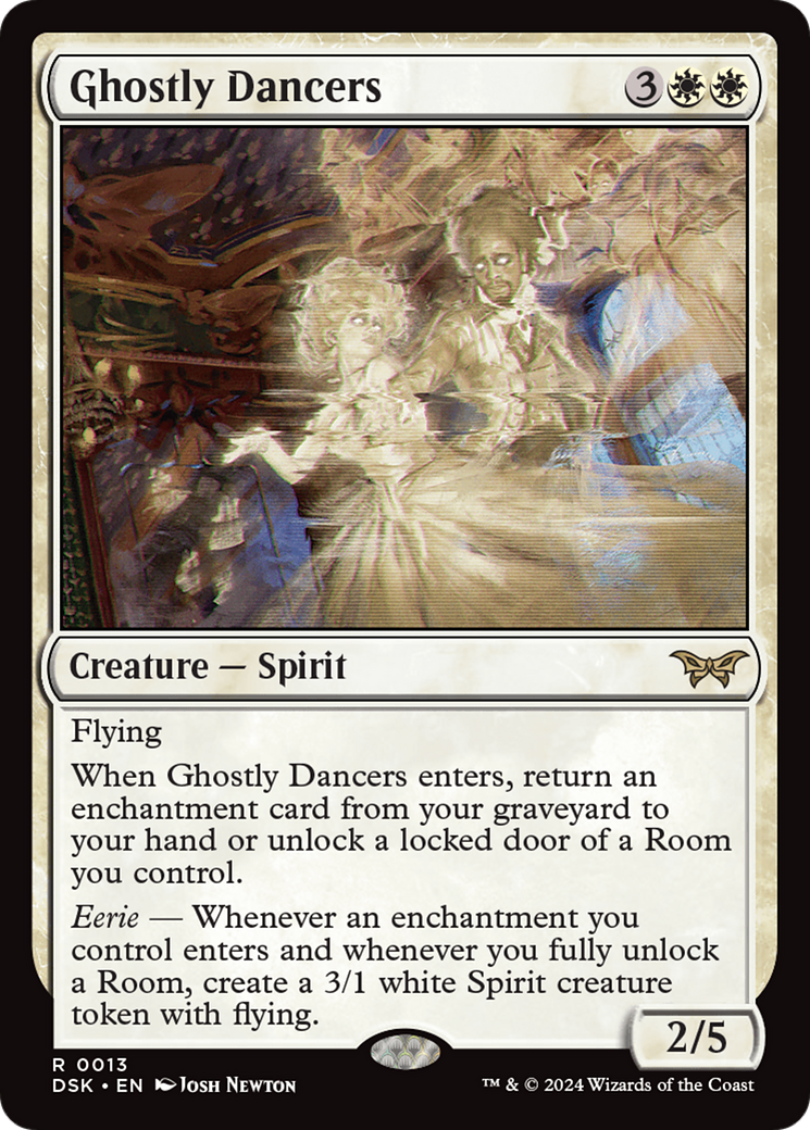 Ghostly Dancers - Rare Creature — Spirit card from Duskmourn: House of Horror