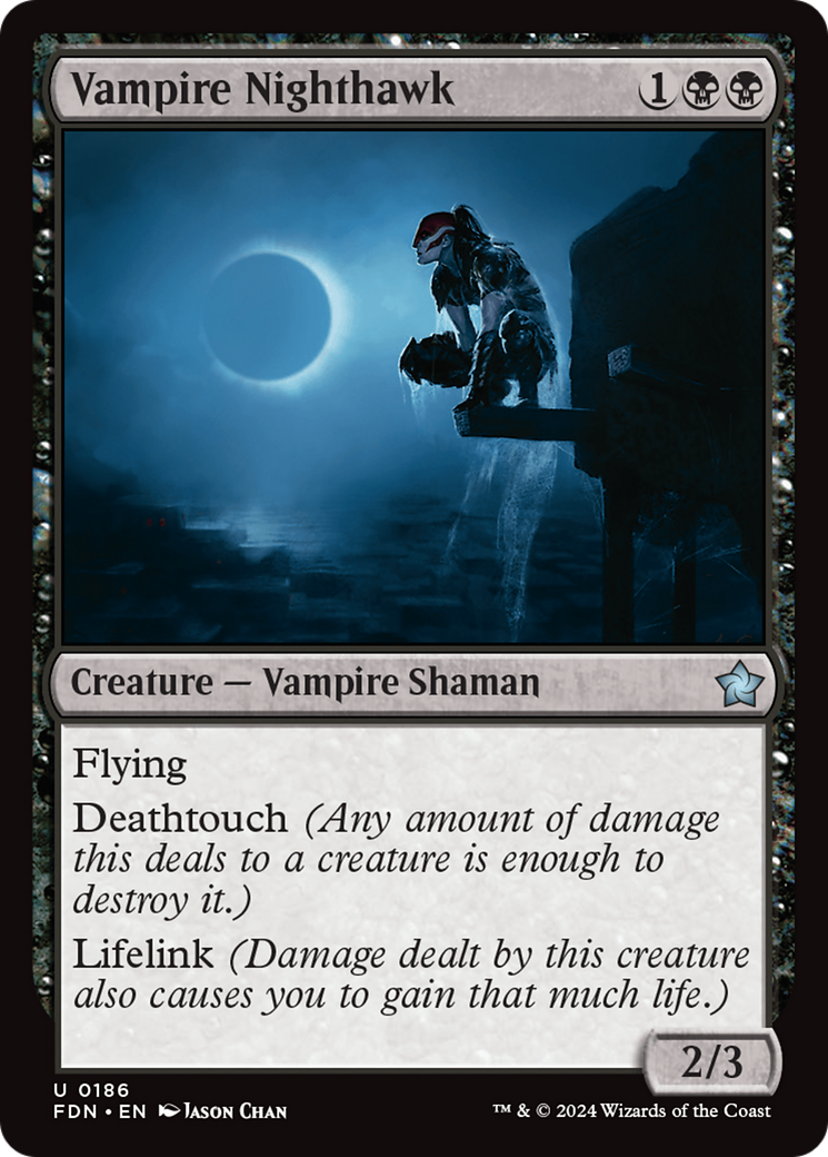 Vampire Nighthawk - Uncommon Creature — Vampire Shaman card from Foundations