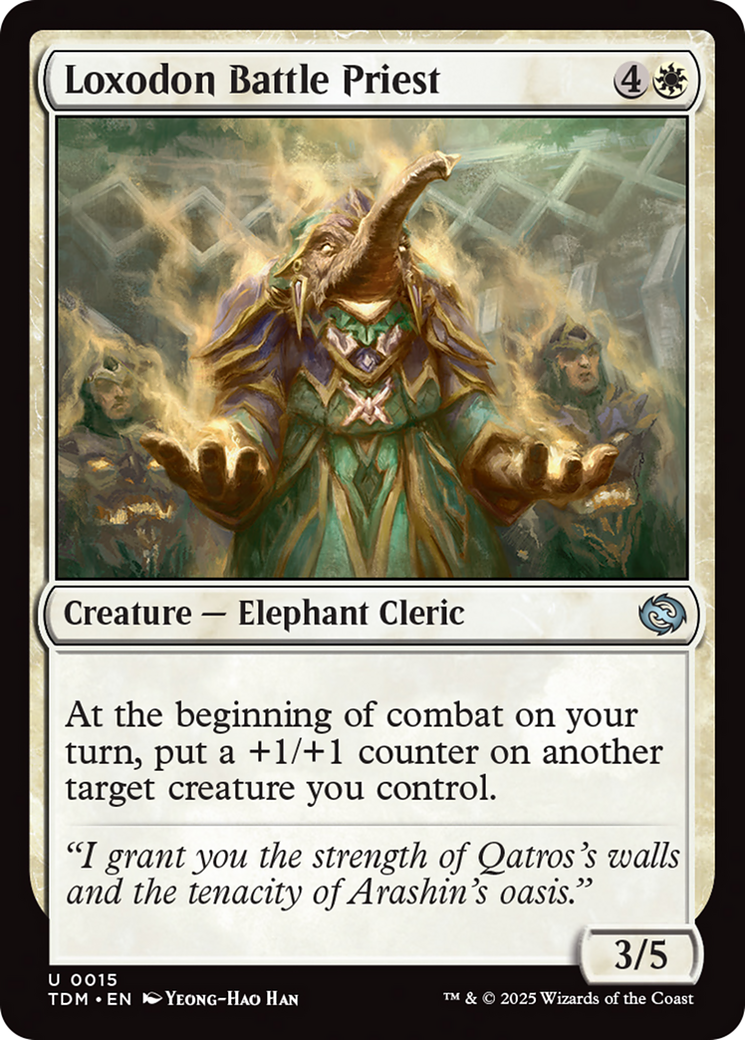 Loxodon Battle Priest - Uncommon Creature — Elephant Cleric card from Tarkir: Dragonstorm