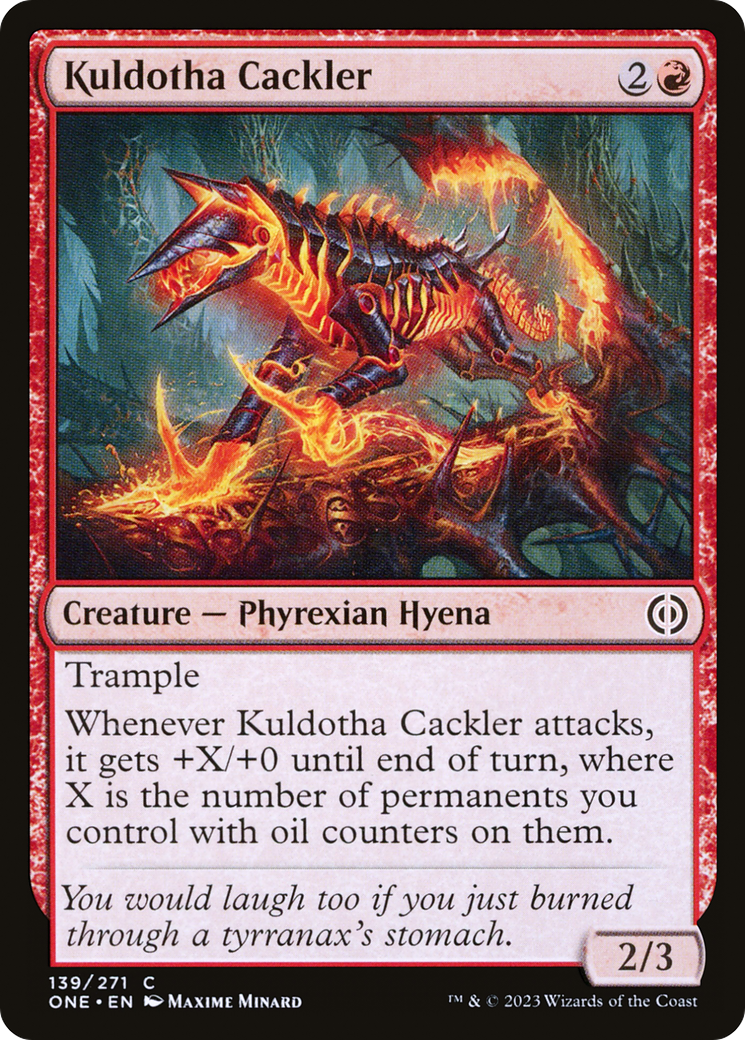 Kuldotha Cackler - Common Creature — Phyrexian Hyena card from Phyrexia: All Will Be One