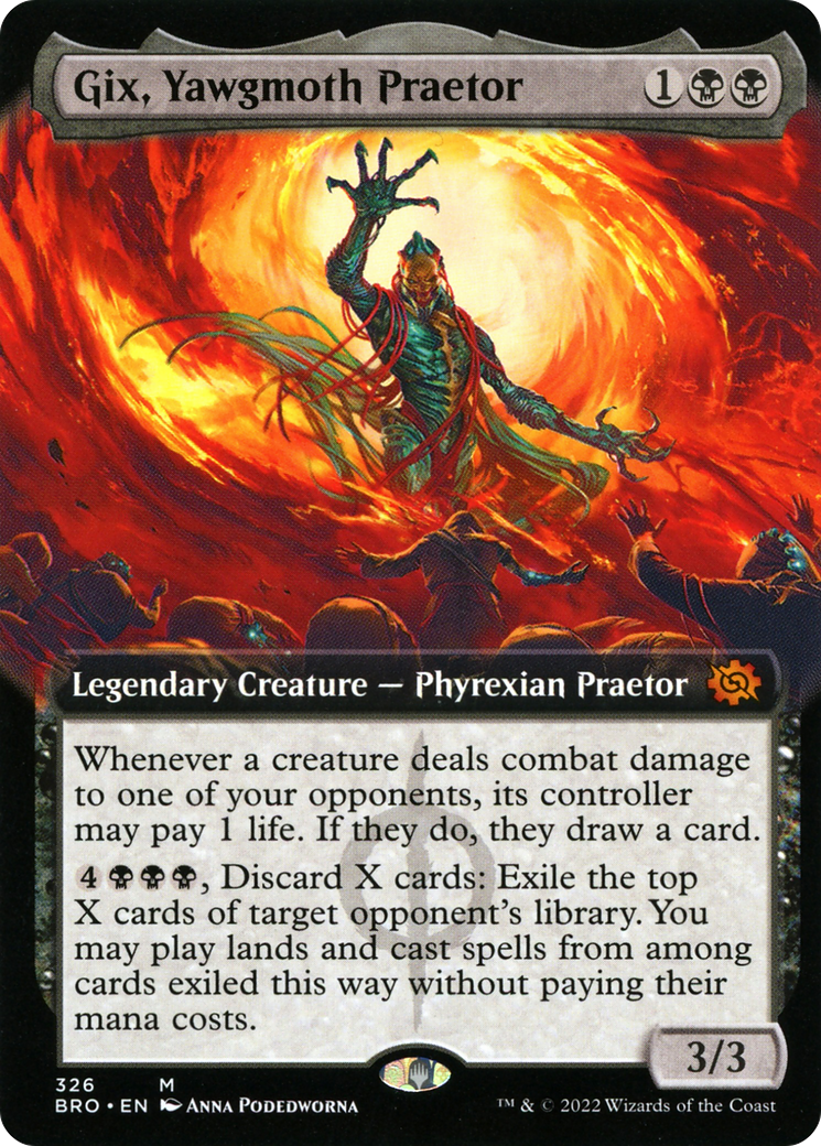 Gix, Yawgmoth Praetor - Mythic Legendary Creature — Phyrexian Praetor card from The Brothers' War