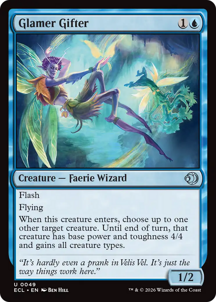 Glamer Gifter - Uncommon Creature — Faerie Wizard card from Lorwyn Eclipsed