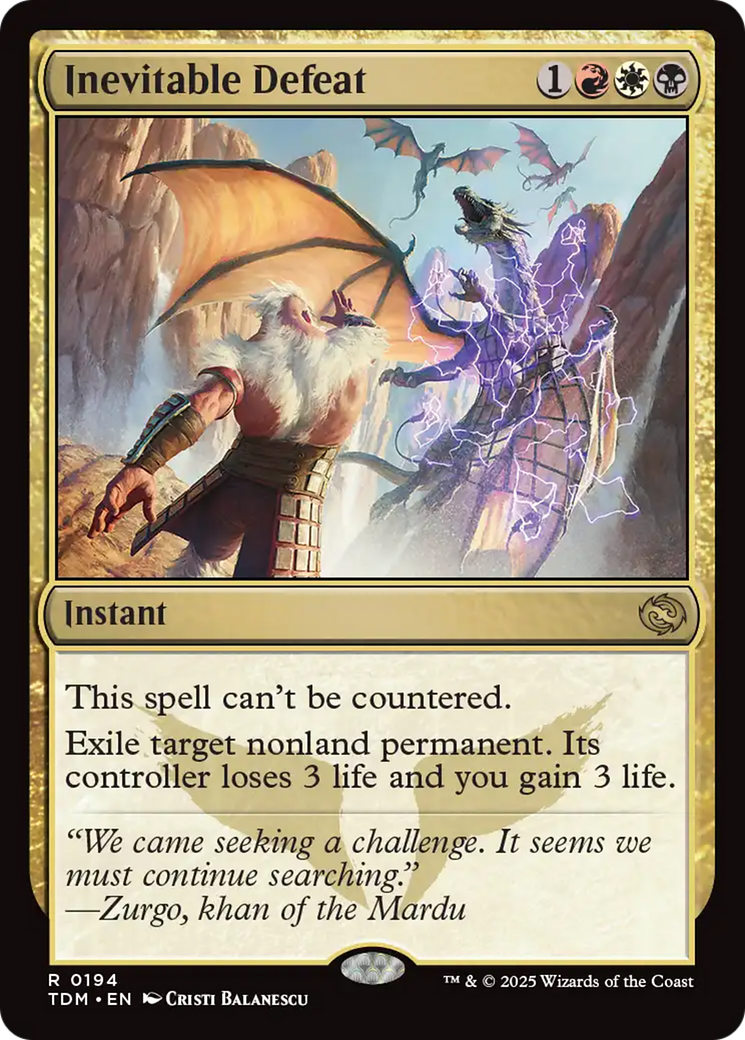Inevitable Defeat - Rare Instant card from Tarkir: Dragonstorm