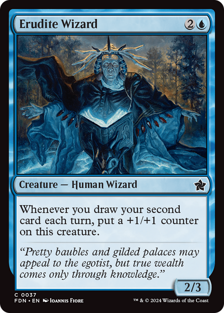 Erudite Wizard - Common Creature — Human Wizard card from Foundations