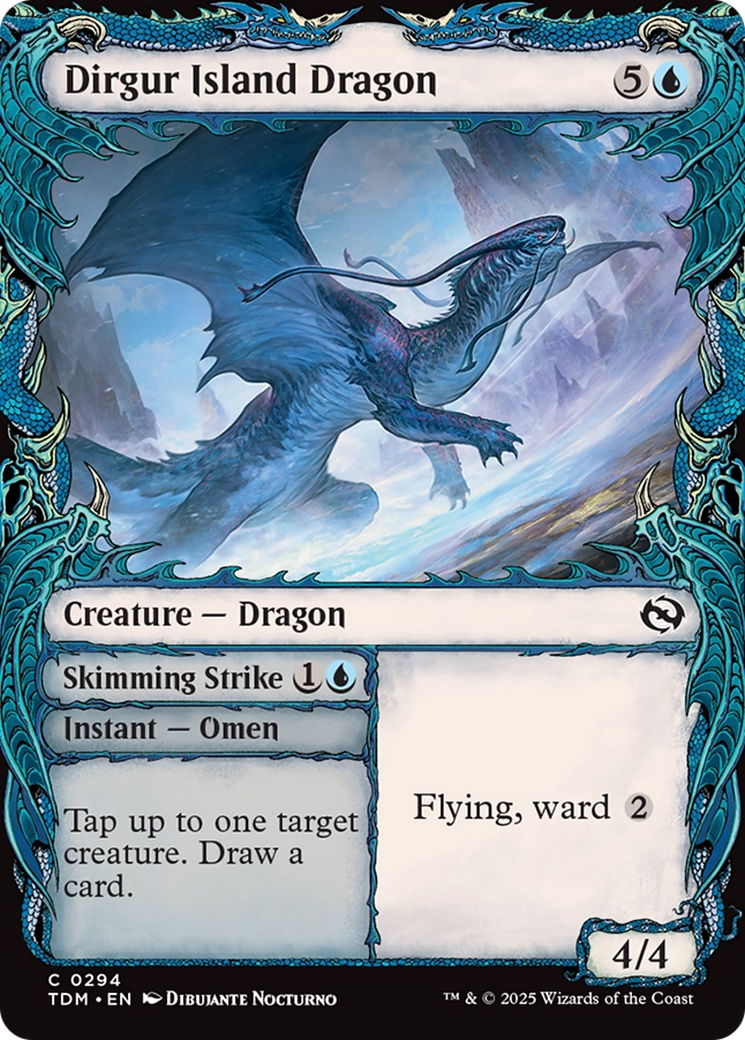 Dirgur Island Dragon // Skimming Strike - Common Instant — Omen card from Tarkir: Dragonstorm