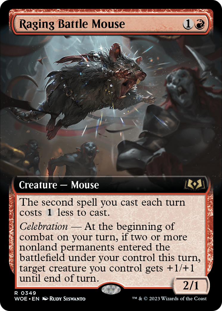 Raging Battle Mouse - Rare Creature — Mouse card from Wilds of Eldraine
