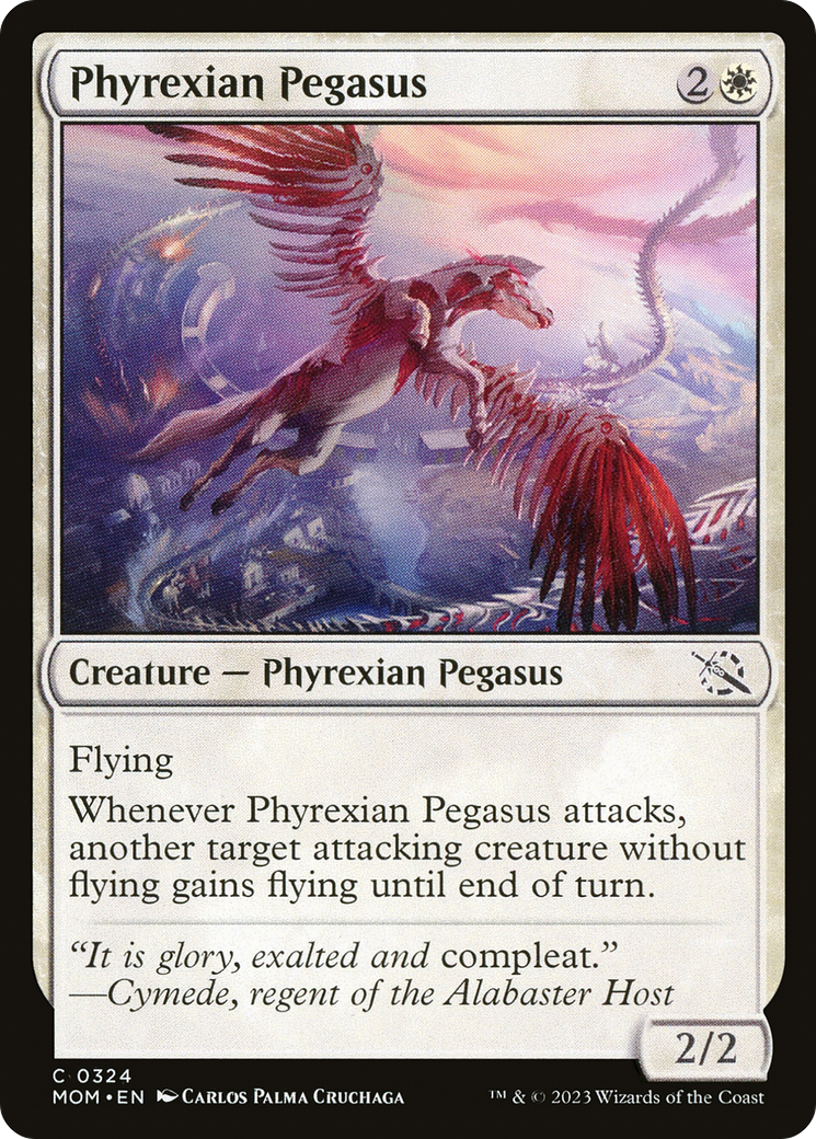Phyrexian Pegasus - Common Creature — Phyrexian Pegasus card from March of the Machine