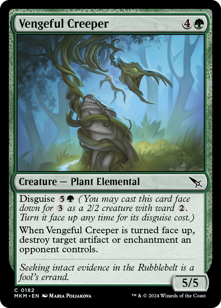 Vengeful Creeper - Common Creature — Plant Elemental card from Murders at Karlov Manor
