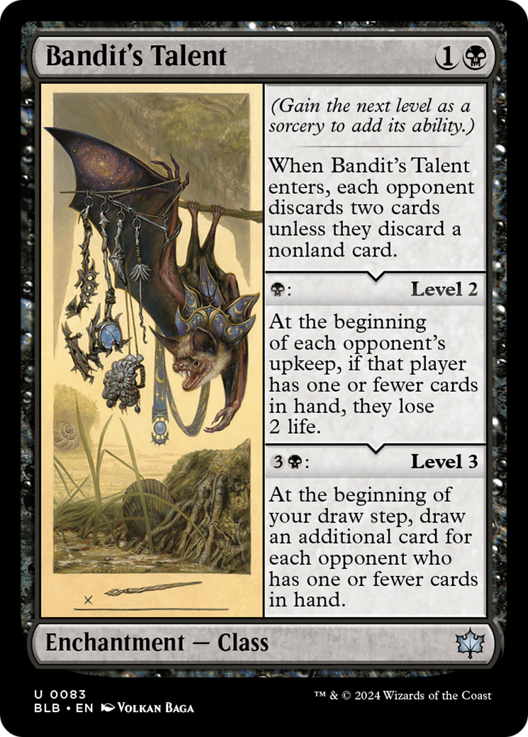 Bandit's Talent - Uncommon Enchantment — Class card from Bloomburrow