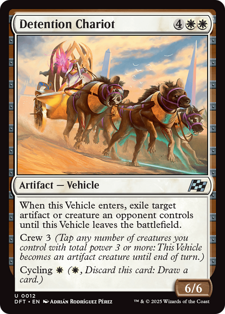 Detention Chariot - Uncommon Artifact — Vehicle card from Aetherdrift