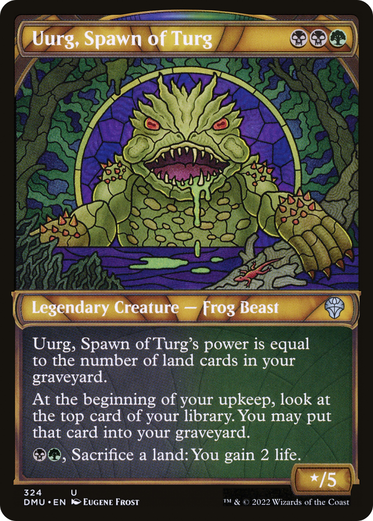 Uurg, Spawn of Turg - Uncommon Legendary Creature — Frog Beast card from Dominaria United