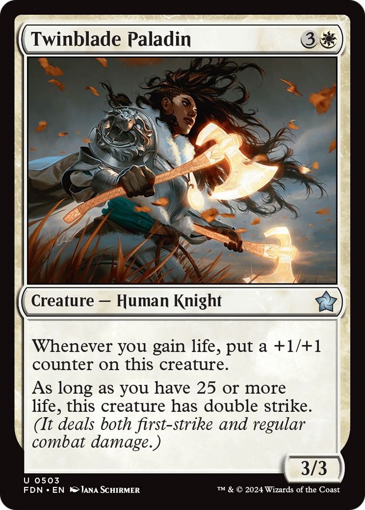 Twinblade Paladin - Uncommon Creature — Human Knight card from Foundations