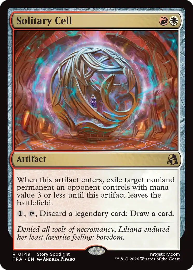 Solitary Cell - Artifact used in Mardu sideboards