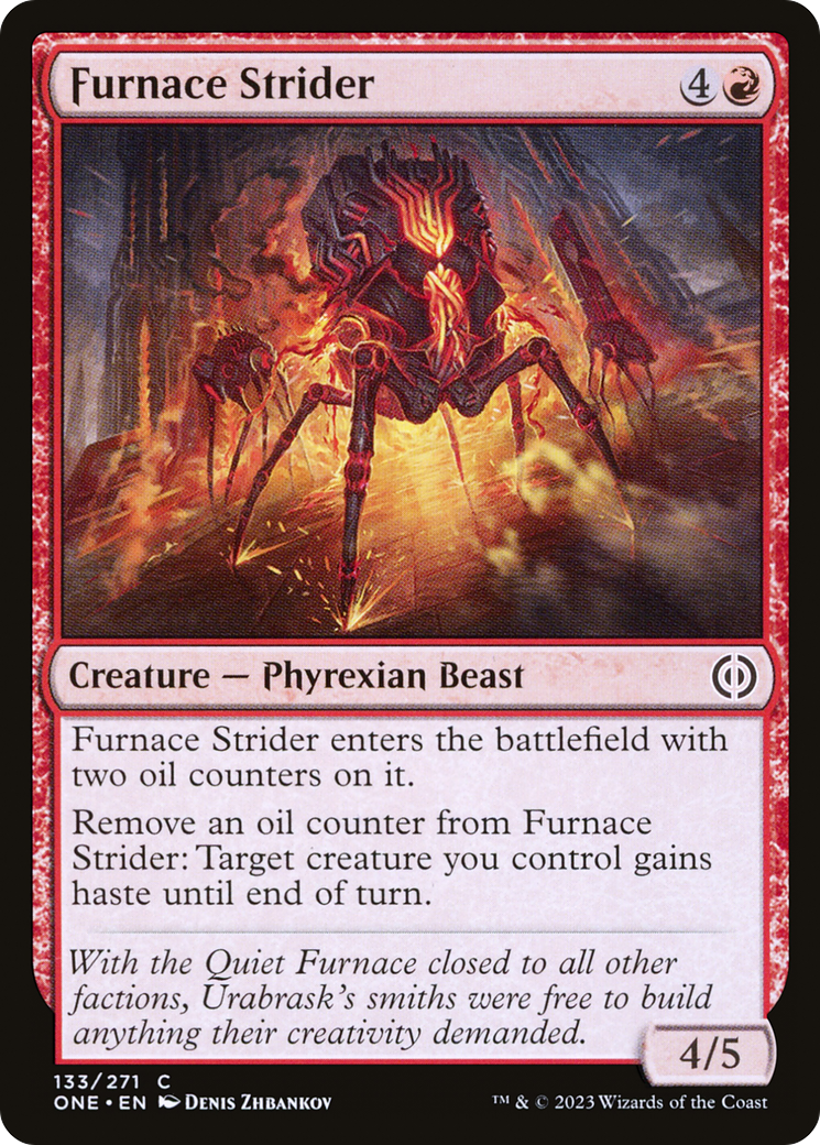 Furnace Strider - Common Creature — Phyrexian Beast card from Phyrexia: All Will Be One