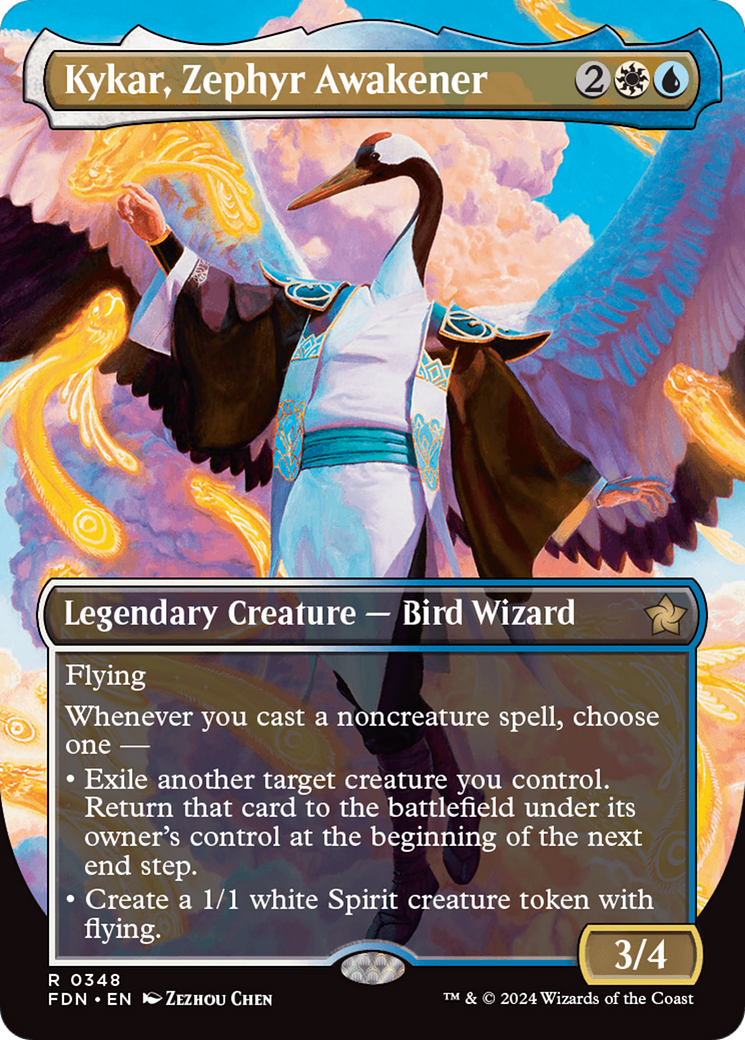 Kykar, Zephyr Awakener - Rare Legendary Creature — Bird Wizard card from Foundations