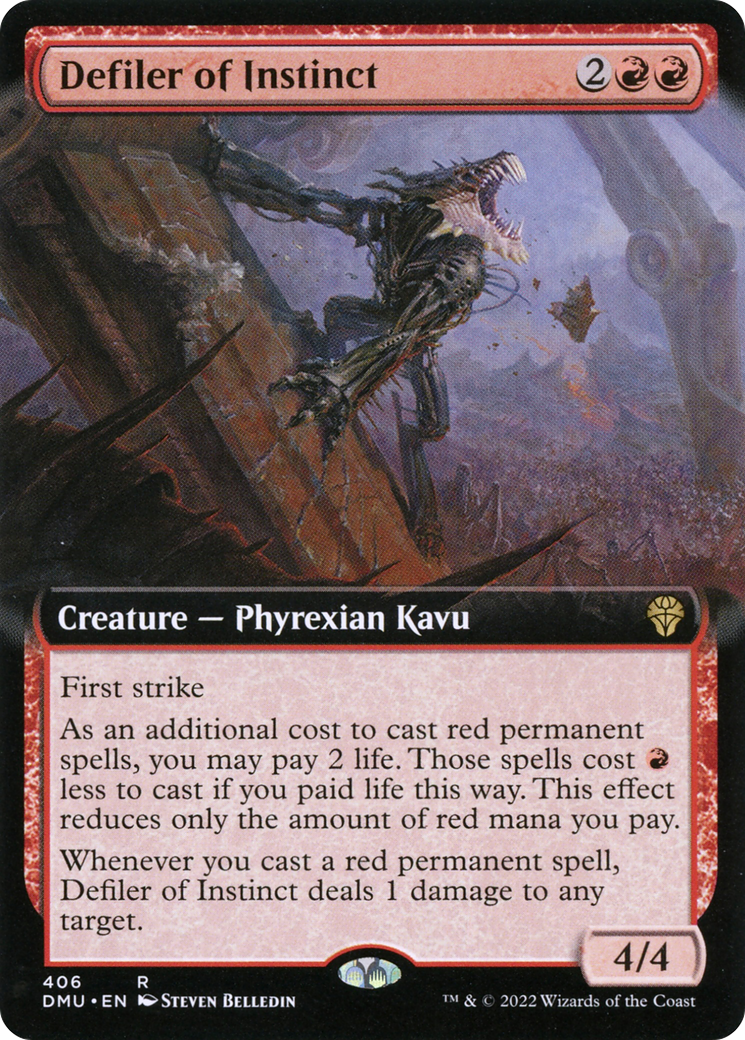 Defiler of Instinct - Rare Creature — Phyrexian Kavu card from Dominaria United