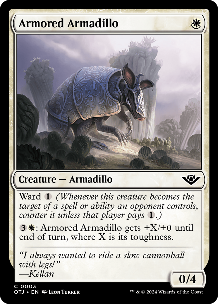 Armored Armadillo - Common Creature — Armadillo card from Outlaws of Thunder Junction