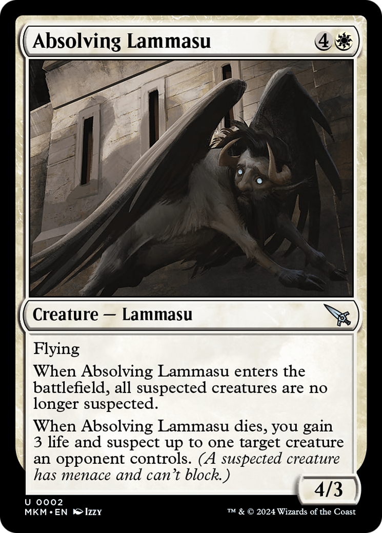 Absolving Lammasu - Uncommon Creature — Lammasu card from Murders at Karlov Manor