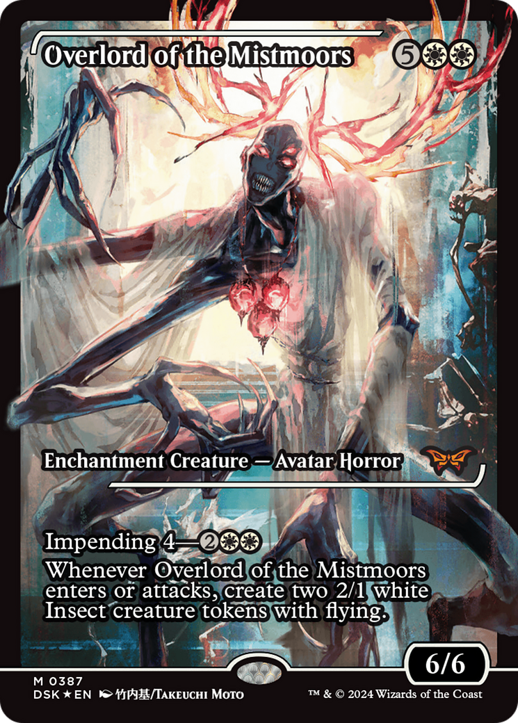 Overlord of the Mistmoors - Mythic Enchantment Creature — Avatar Horror card from Duskmourn: House of Horror