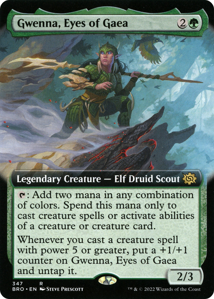 Gwenna, Eyes of Gaea - Rare Legendary Creature — Elf Druid Scout card from The Brothers' War
