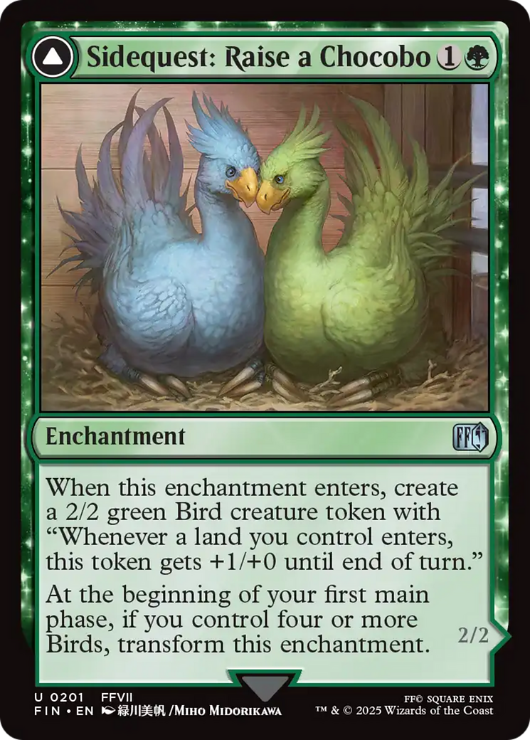Sidequest: Raise a Chocobo // Black Chocobo - Uncommon Enchantment card from Final Fantasy