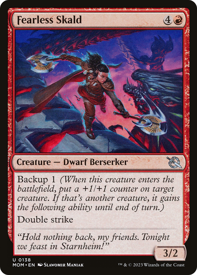 Fearless Skald - Uncommon Creature — Dwarf Berserker card from March of the Machine