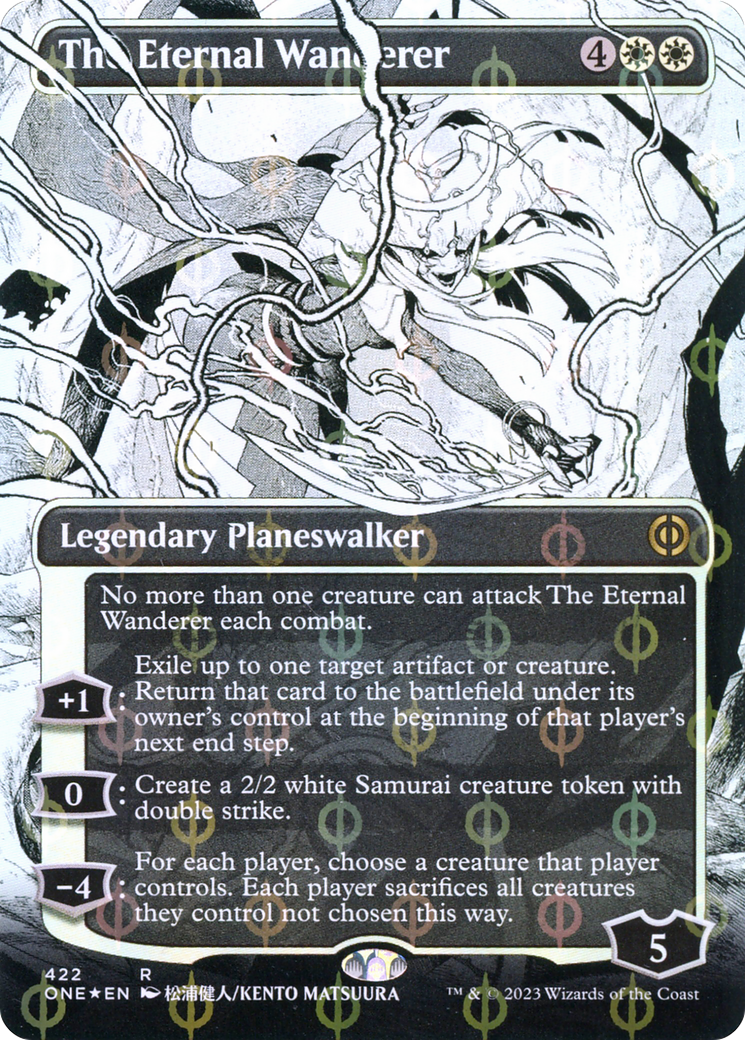 The Eternal Wanderer - Rare Legendary Planeswalker card from Phyrexia: All Will Be One