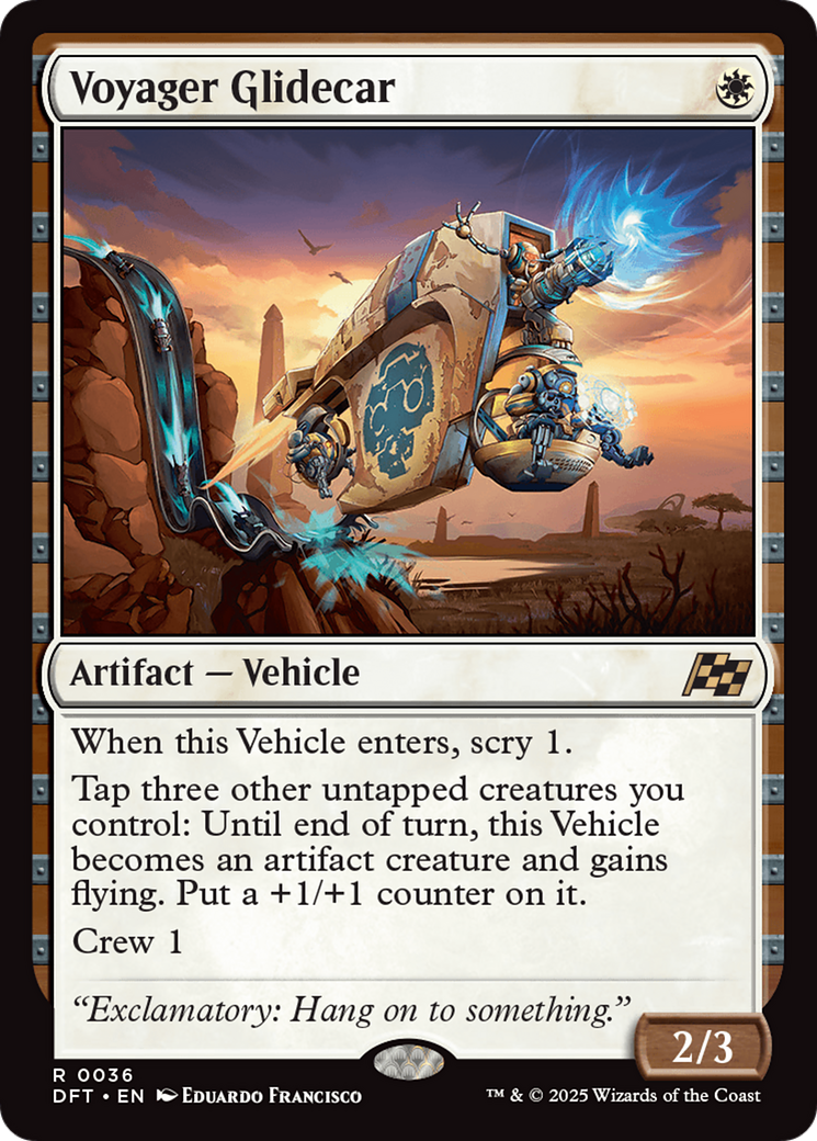 Voyager Glidecar - Rare Artifact — Vehicle card from Aetherdrift