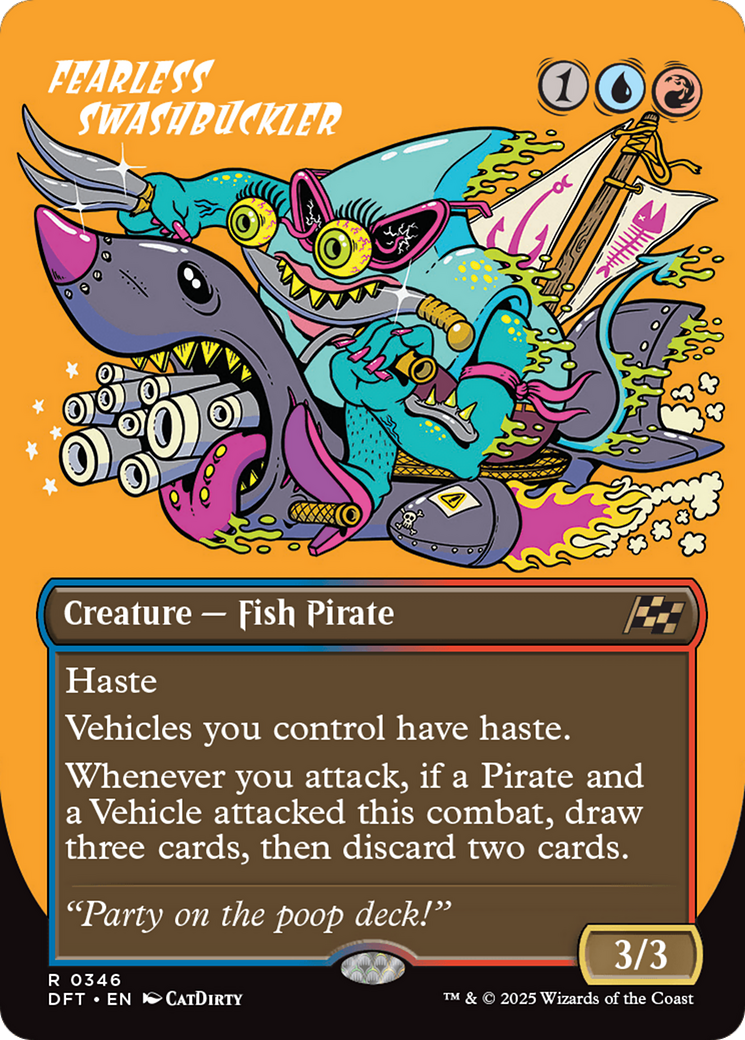 Fearless Swashbuckler - Rare Creature — Fish Pirate card from Aetherdrift