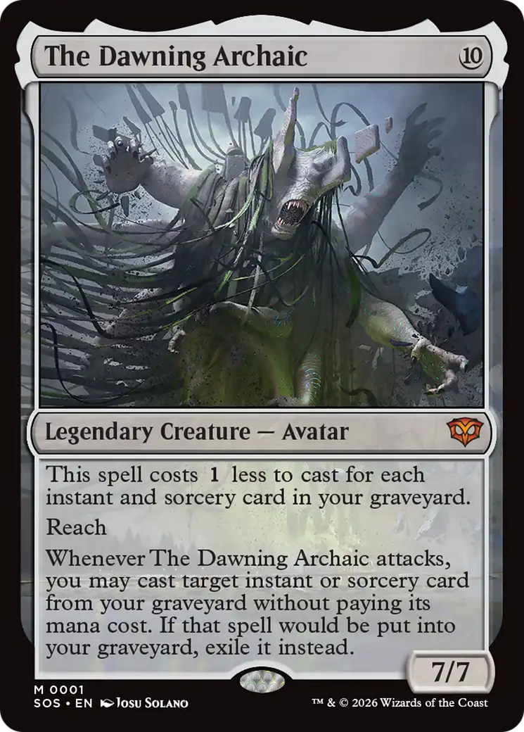 The Dawning Archaic - Mythic Legendary Creature — Avatar card from Secrets of Strixhaven