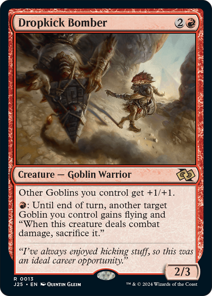 Dropkick Bomber - Rare Creature — Goblin Warrior card from Foundations Jumpstart