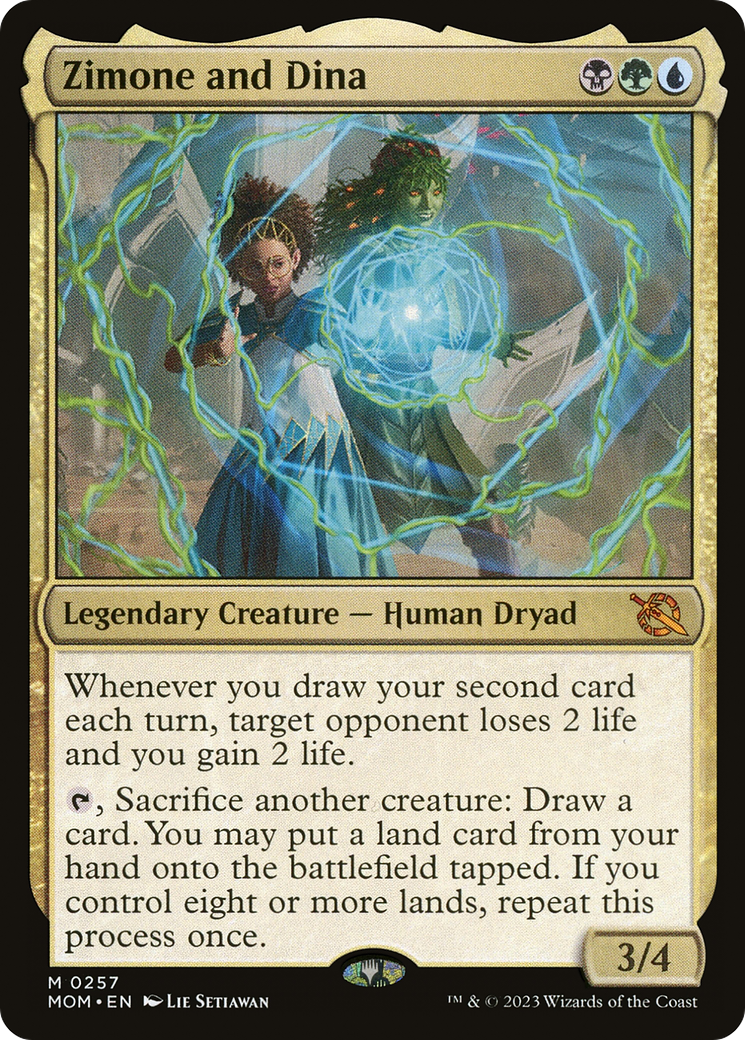 Zimone and Dina - Mythic Legendary Creature — Human Dryad card from March of the Machine