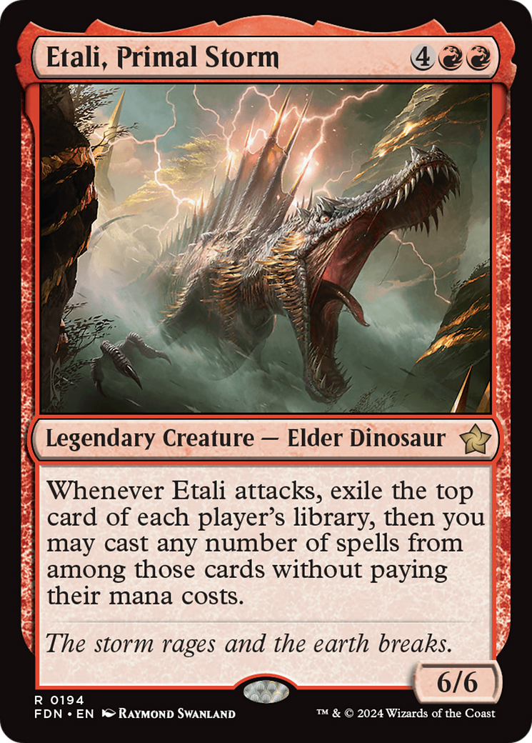 Etali, Primal Storm - Rare Legendary Creature — Elder Dinosaur card from Foundations