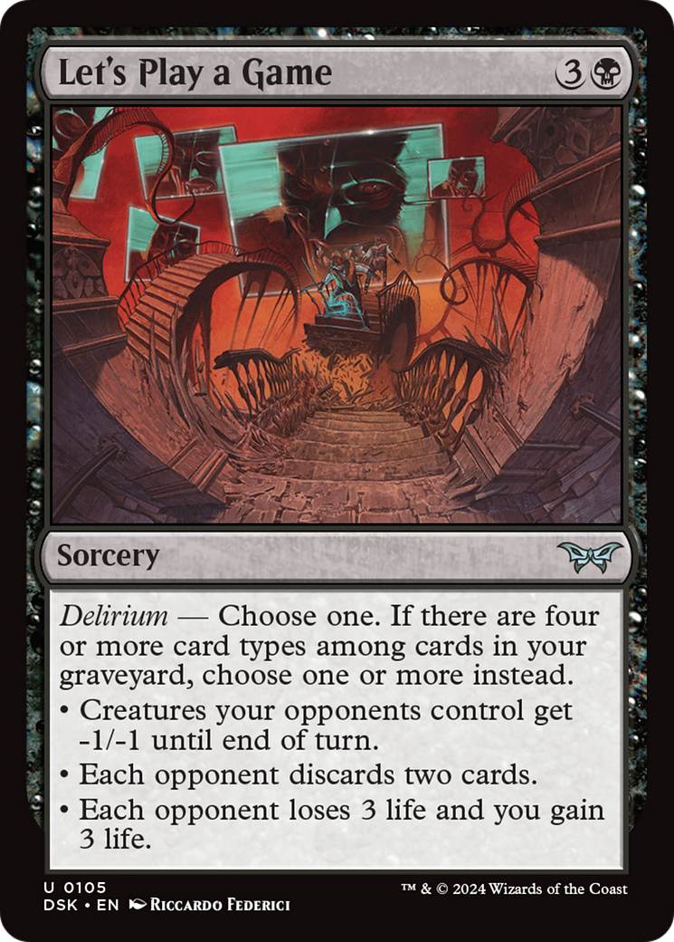 Let's Play a Game - Uncommon Sorcery card from Duskmourn: House of Horror