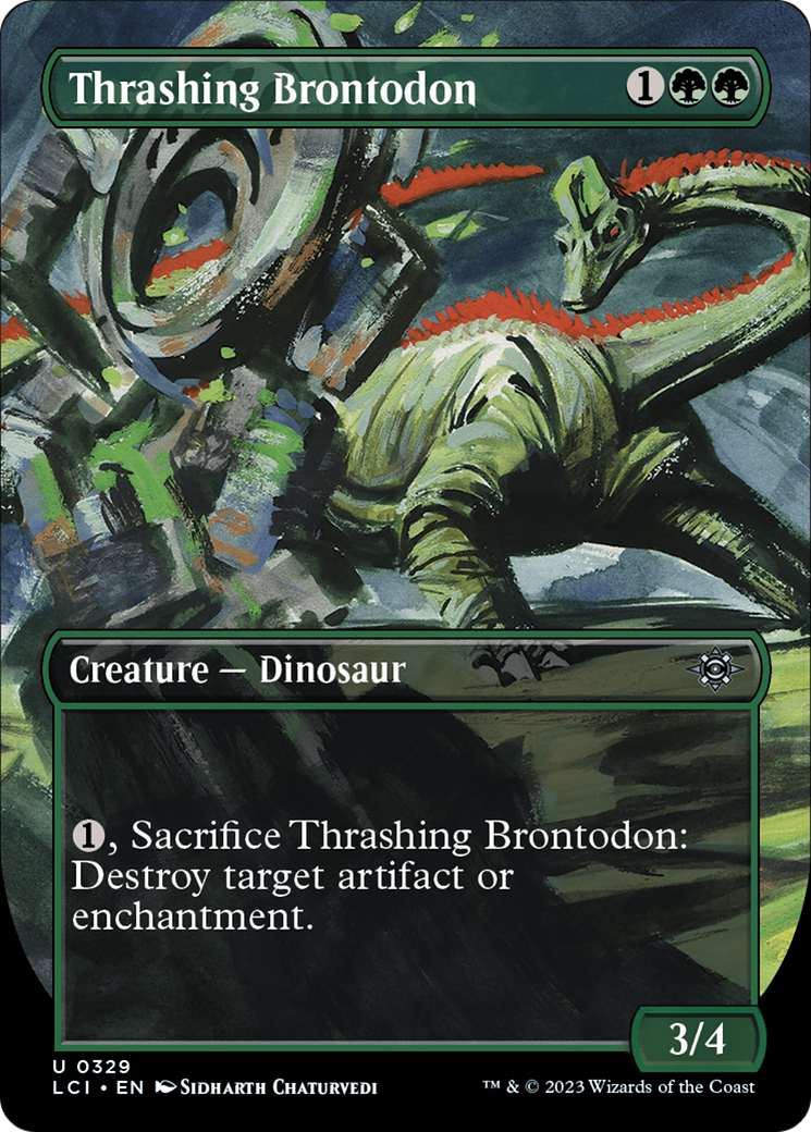 Thrashing Brontodon - Uncommon Creature — Dinosaur card from The Lost Caverns of Ixalan