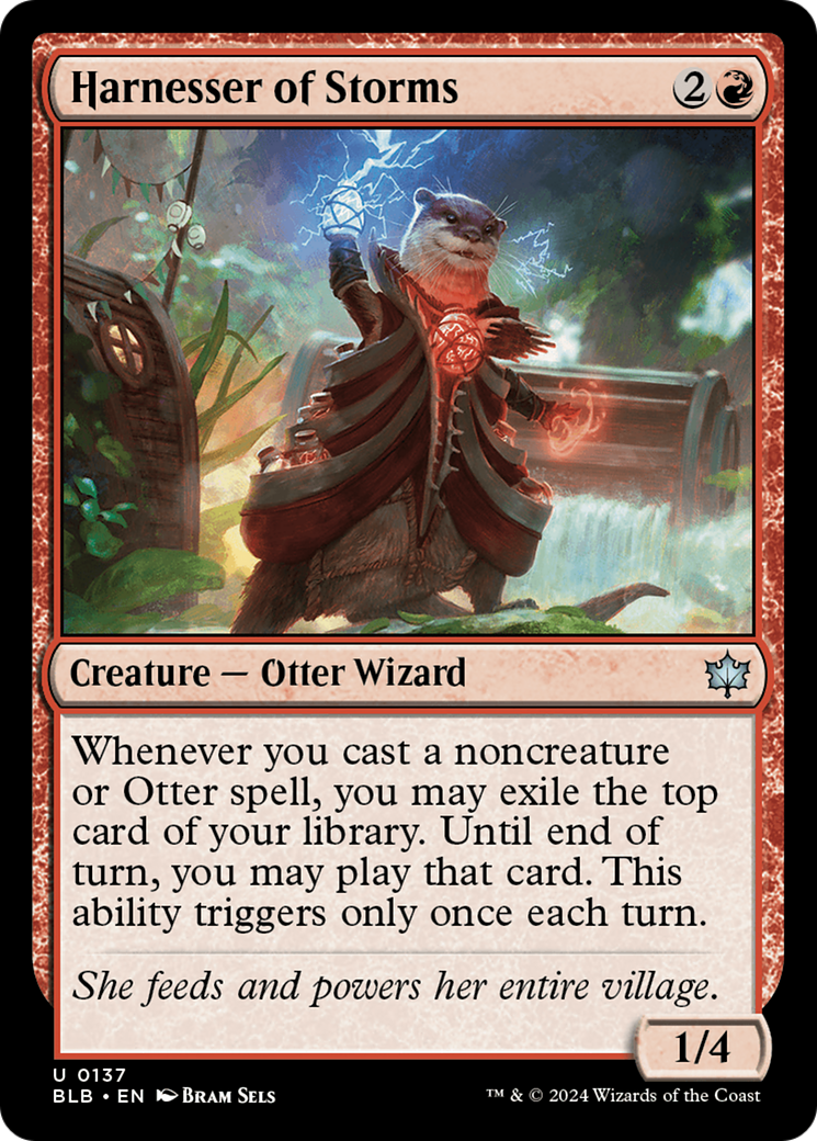 Harnesser of Storms - Uncommon Creature — Otter Wizard card from Bloomburrow