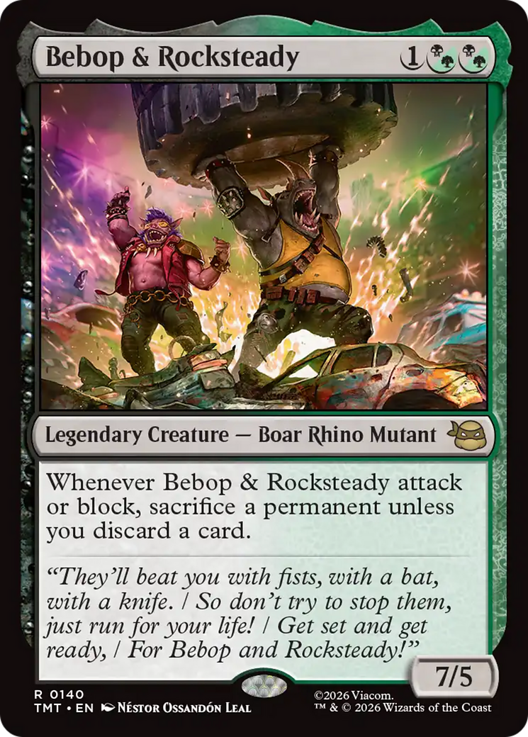 Bebop & Rocksteady - Rare Legendary Creature — Boar Rhino Mutant card from Teenage Mutant Ninja Turtles