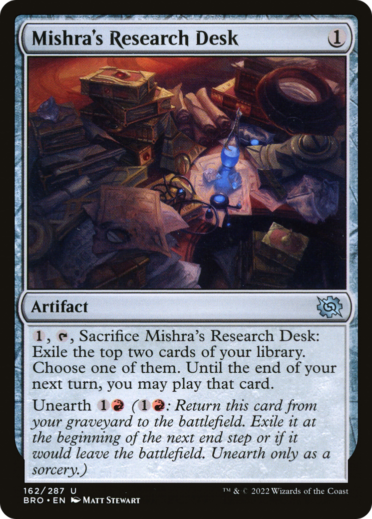 Mishra's Research Desk - Uncommon Artifact card from The Brothers' War