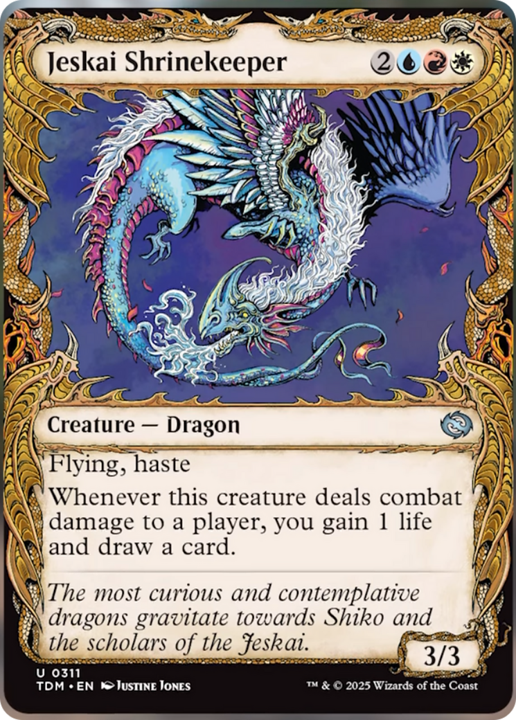Jeskai Shrinekeeper - Uncommon Creature — Dragon card from Tarkir: Dragonstorm