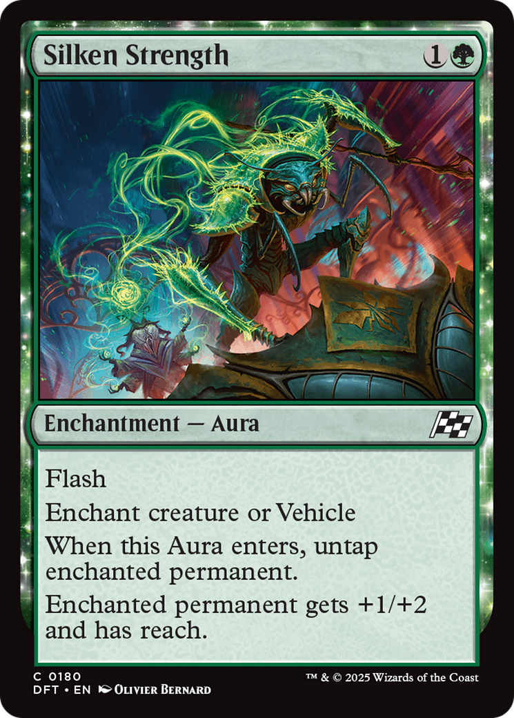 Silken Strength - Common Enchantment — Aura card from Aetherdrift