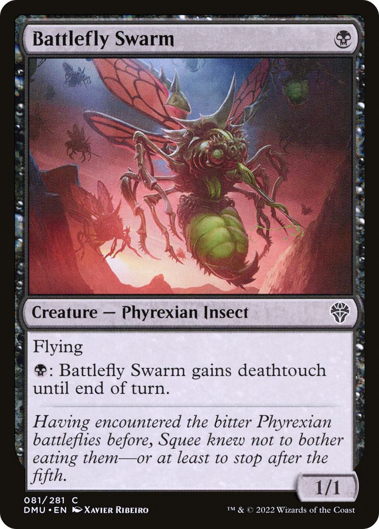 Battlefly Swarm - Common Creature — Phyrexian Insect card from Dominaria United