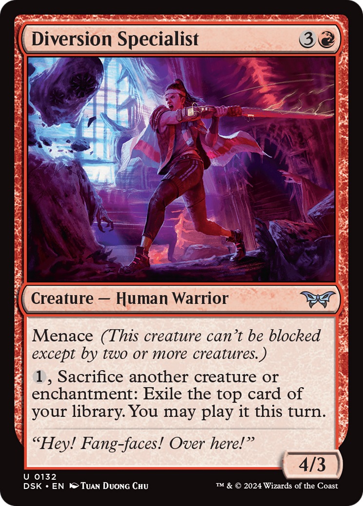 Diversion Specialist - Uncommon Creature — Human Warrior card from Duskmourn: House of Horror