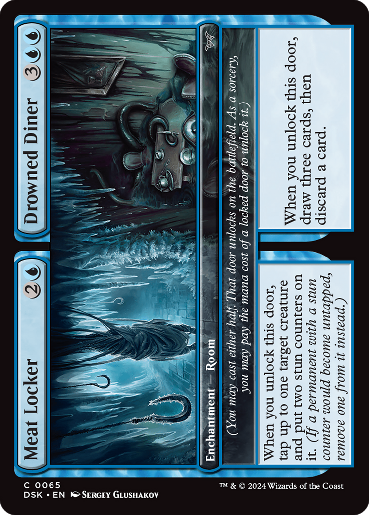 Meat Locker // Drowned Diner - Common Enchantment — Room card from Duskmourn: House of Horror