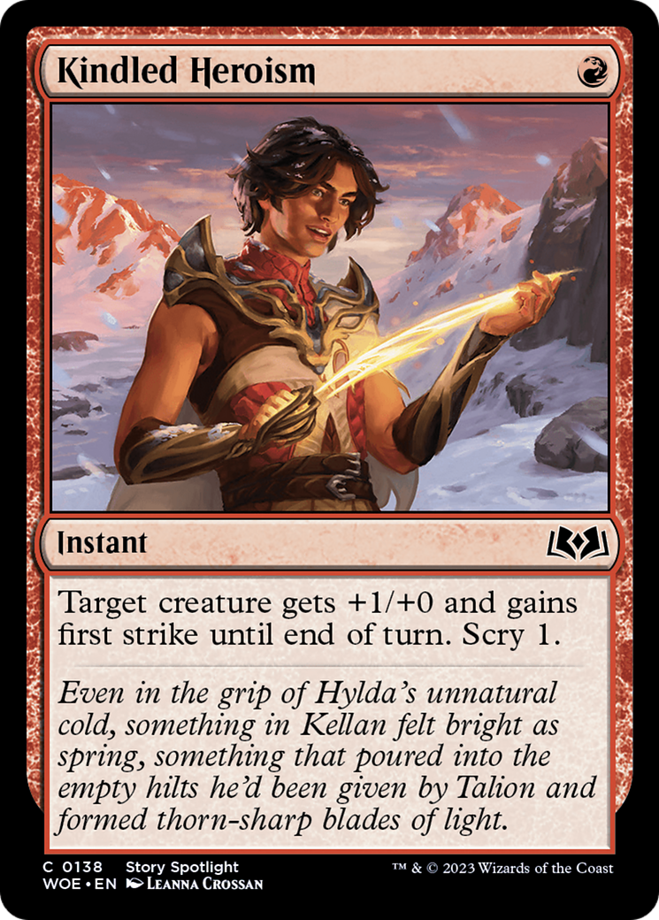 Kindled Heroism - Common Instant card from Wilds of Eldraine
