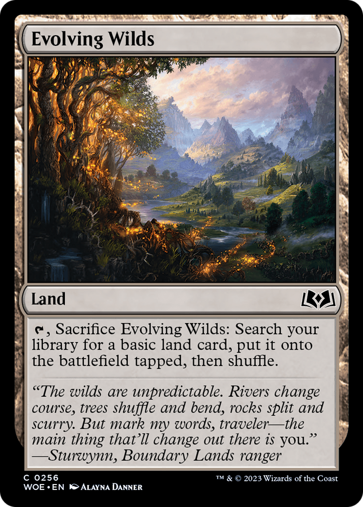 Evolving Wilds - Common Land card from Wilds of Eldraine