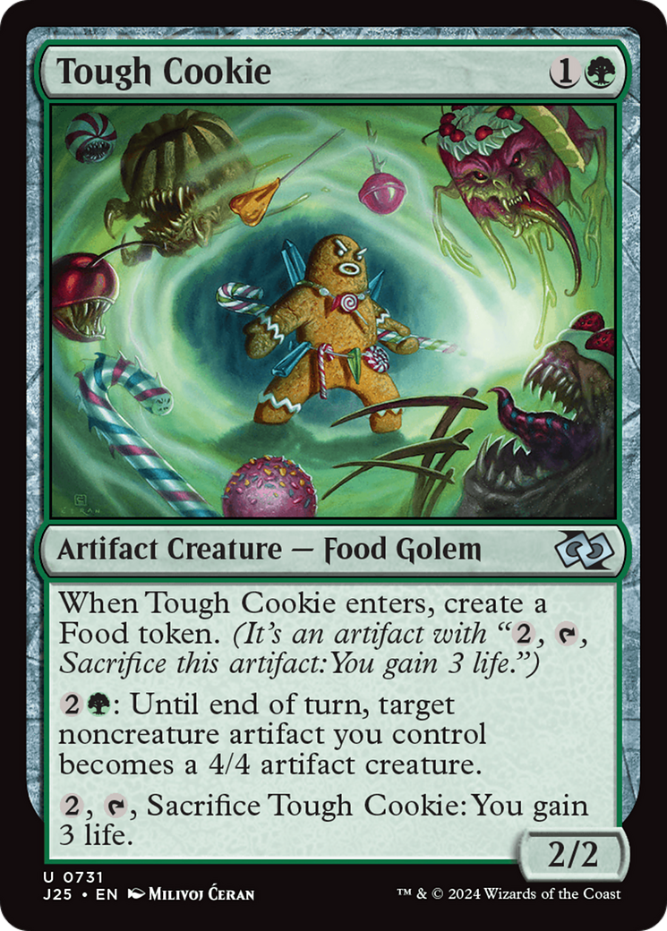 Tough Cookie - Uncommon Artifact Creature — Food Golem card from Foundations Jumpstart