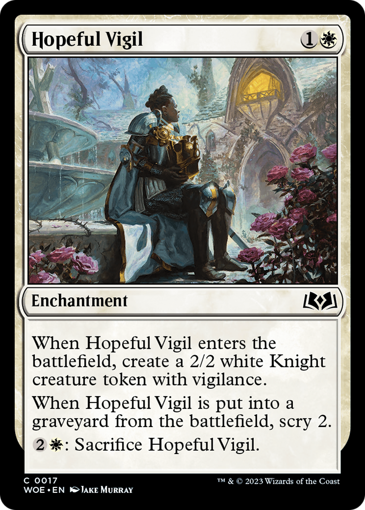 Hopeful Vigil - Common Enchantment card from Wilds of Eldraine